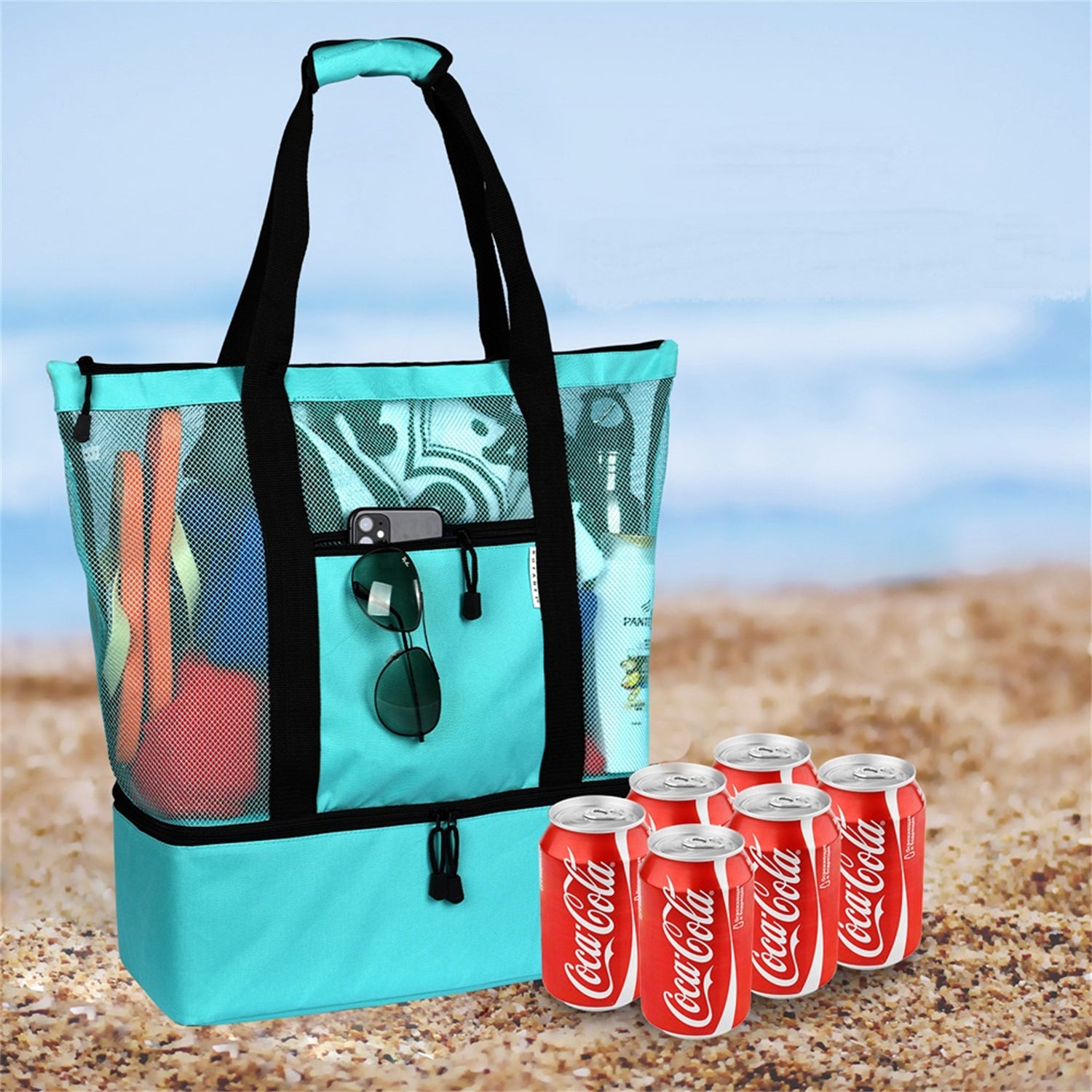 Mesh beach bag with cooler online